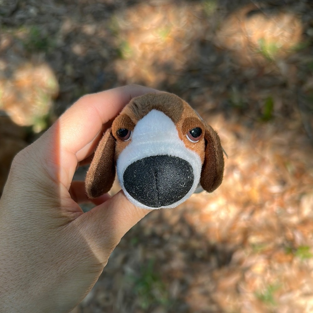 Plush Dog Toy - Brown and White